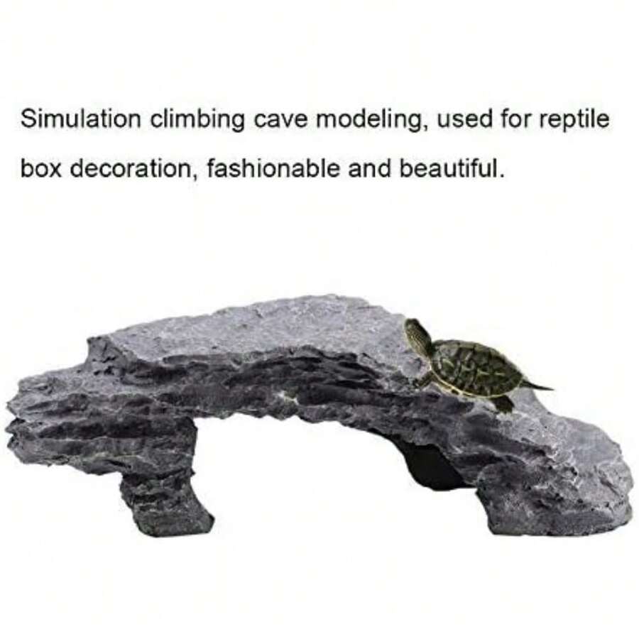 Simulation Rocks Reptile Hideout Basking Ramp Platform Aquarium Reptile