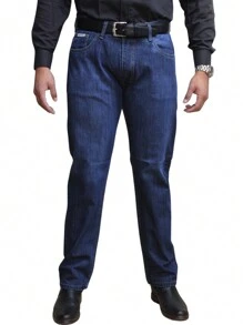 World JSM Silver Pantalon para Hombre de Mezclilla corte Regular Relajado Tela Rigida Mundo JSM Silver - azul real - Ver 2