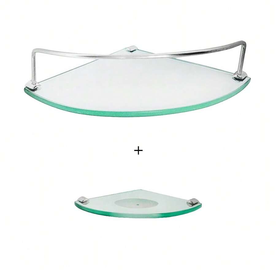 Combo 1 Porta Shampoo modelado 21x21cm +1 saboneteira modelada incolor - Transparente - Visão 1