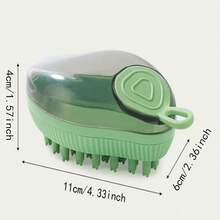 1入組芒果形矽膠寵物洗澡按摩刷 - 綠色 - 查看 2