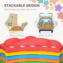 ZONEKIZ Stepping Stones Kids Balance Beam 6 PCs Stackable Outdoor Indoor Obstacle Course Sensory Play - Multicolor - View 3