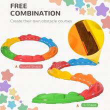 ZONEKIZ Stepping Stones Kids Balance Beam 6 PCs Stackable Outdoor Indoor Obstacle Course Sensory Play - Multicolor - View 4