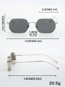 1 pezzo occhiali da uomo in metallo vintage e raffinati, di forma poligonale, adatti per l'uso quotidiano casual, accessori da spiaggia, occhiali per l'estate, la spiaggia, le vacanze, l'all'aperto e i viaggi