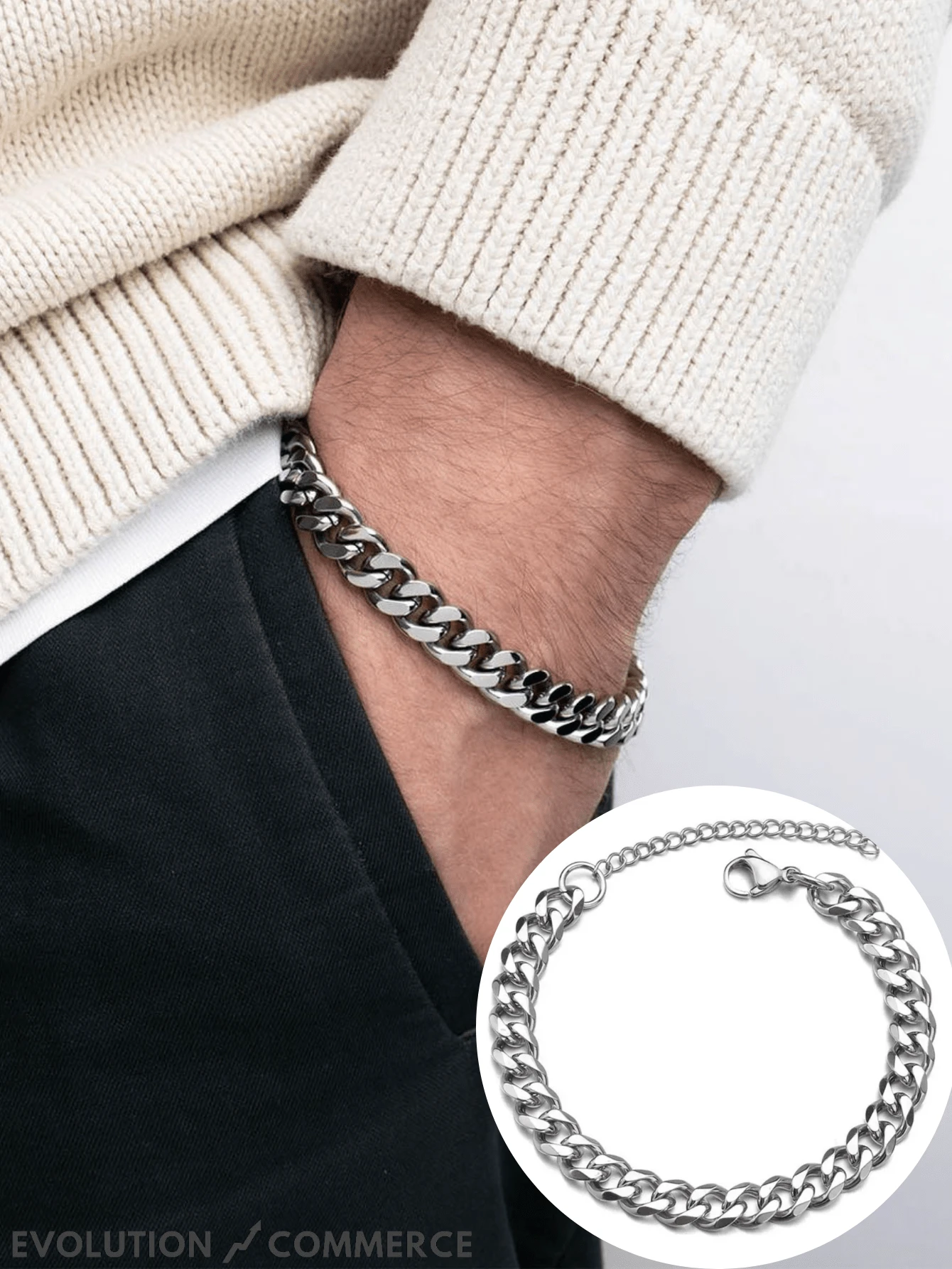 Men's String Bracelets - Bạc - Xem 1