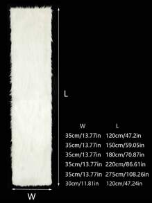 1pc White Plush Table Runner/Tablecloth/Fireplace Decoration/Photography Background For Christmas, Wedding, Winter, And Daily Home Decor