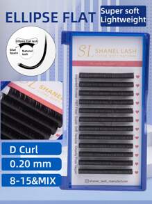 12 Reihen klassische flache elliptische Wimpern aus Kaschmir 0,20 0,25 0,15 J C D Curl matte schwarze elliptische gespaltene Spitzen klassische flache Wimpernverlängerung 8-15 mm super matte extrem weiche Seide flache Wimpernverlängerung Einzelfasern, Kunstfell-Flach-Wimpern, Wimpernbüschel, Einzelwimpern, Wimpern, Falsche Wimpern