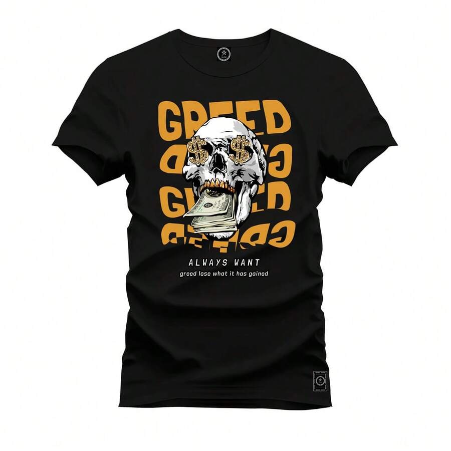 Dog Money Printed Premium Cotton T-Shirt - màu đen - Xem 1