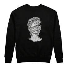 Men Plus Size T-Shirts - 黑色 - 查看 1