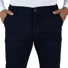 Straight Gabardine Pants For Men - 藏蓝色 - 查看 3