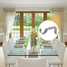 Soporte para Barra de Cortina, se Adapta a Barra de Cortina de hasta 1 Pulgada, Juego de 2, Soportes de Barra de Cortina Ajustables Resistentes para Barra de Cortina de 1 Pulgada. - Plateado - Ver 4