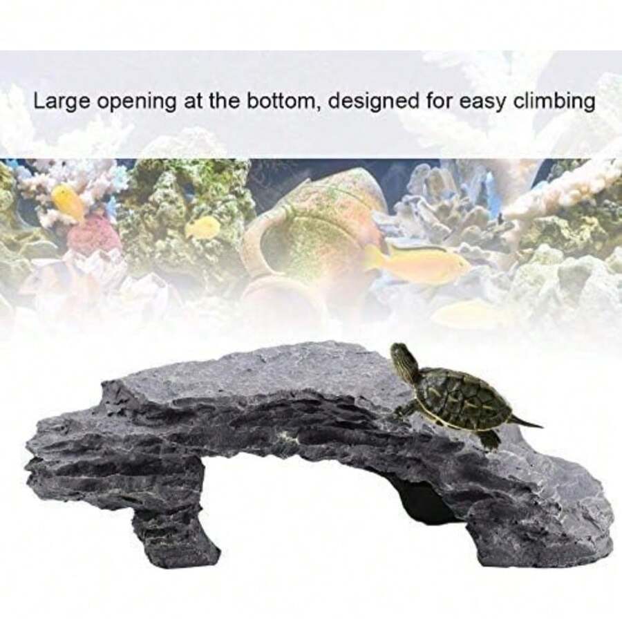 Simulation Rocks Reptile Hideout Basking Ramp Platform Aquarium Reptile