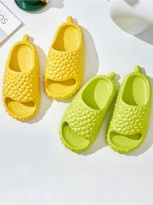 Pantuflas Divertidas de Hombres de Con Forma de Frutas, Zapatillas de Hombres Cómodas y Cntideslizante,  Sandalias Plataforma De Hombre de Durián - Verde - Ver 4