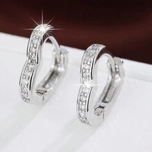 1 Pair Minimalist Korean Style Cubic Zirconia Heart Stud Earrings - W17053 - View 9