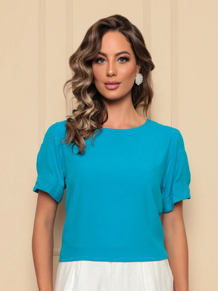 Women Blouses - Màu xanh lam - Xem 1