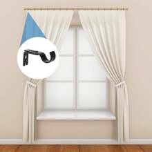 Soporte para Barra de Cortina, se Adapta a Barra de Cortina de hasta 1 Pulgada, Juego de 2, Soportes de Barra de Cortina Ajustables Resistentes para Barra de Cortina de 1 Pulgada. - Plateado - Ver 3