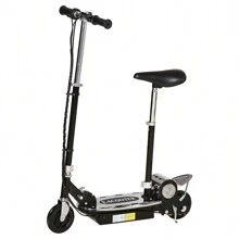 HOMCOM Monopattino Elettrico Pieghevole con Sella, 2 Ruote e Manubrio Regolabile, Bambini 7-12 Anni, 81.5x38x94cm, Nero - nero - Visualizzare 6