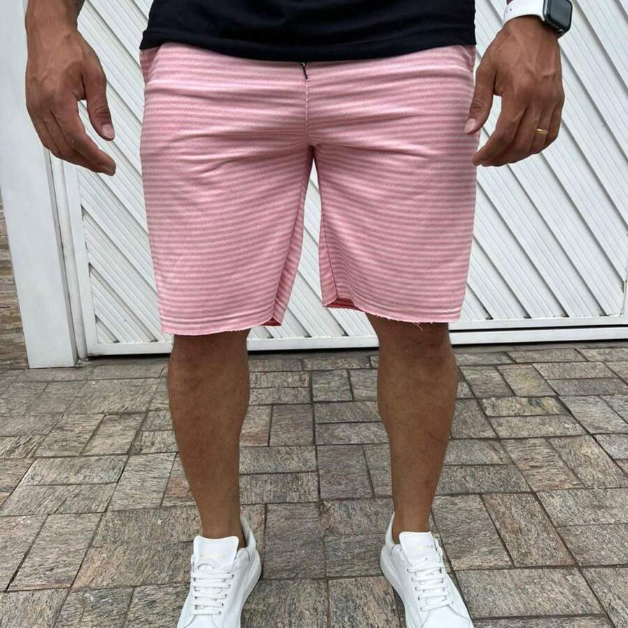 Men Shorts - 玫紅色 - 查看 1