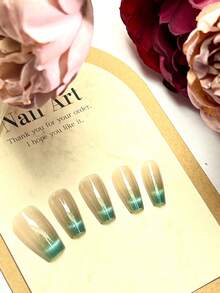 Mắt Dần dần Thủ công Và Có thể đeo được Có thể tháo rời Sang trọng Nghệ thuật làm Móng - Màu xanh Cadet - Xem 3