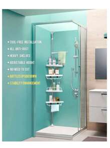 Corner Organizer Bathroom Storage Shelf - White - View 6