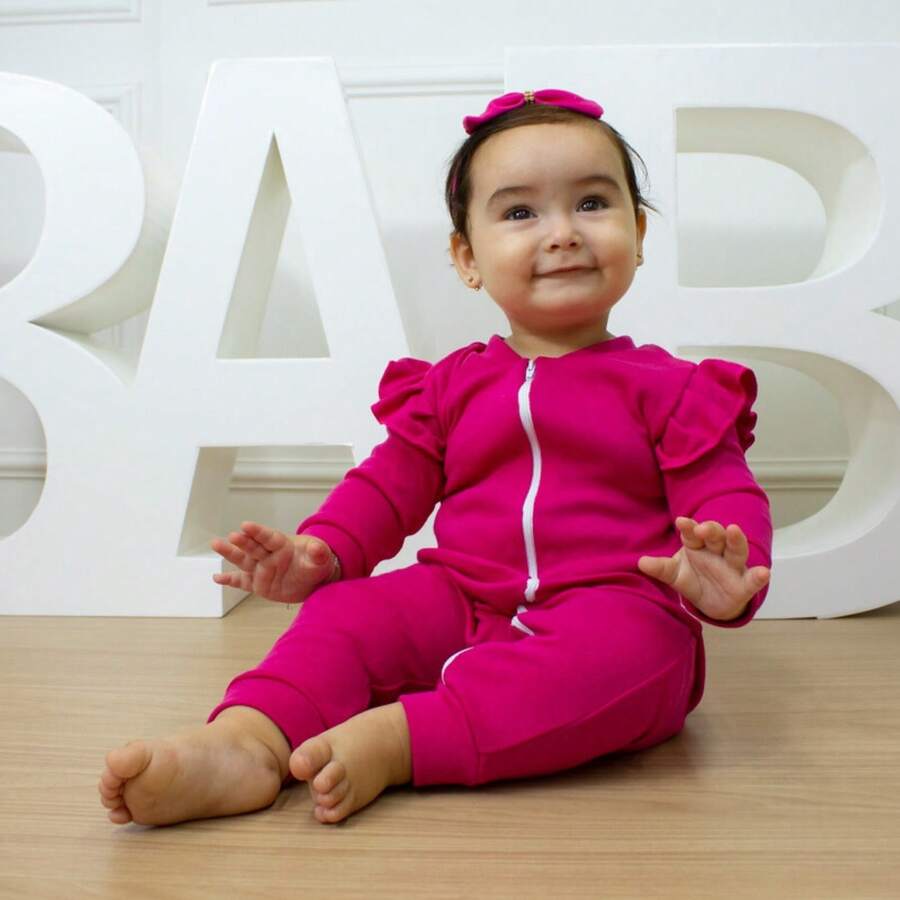 Baby Girls Jumpsuits - Màu Hồng Tươi - Xem 1