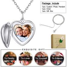 Custom Picture/Photo Locket Necklace For Women, Lockets Necklace For Women That Hold Pictures, Gold/Silver Personalized Engrave Memorial Photo Lockets Pendant For Kids Girls,Silver,Stylish,Colorful,Vintage,Simple,Unisex,Casual,Cuties,Custom,Personalized,Unique,Ideal Gifts For Him,Ideal Gifts For Her,Her,Boyfriend,Girlfriend,Dad,Mom,Family,Friends,For Anniversaries,For Birthdays,For Graduation,For Prom,For Party,Stainless Steel Jewelry