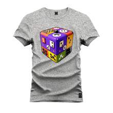 30.1 Premium Cotton T-Shirt With 2x2 Cube Print - 灰色 - 查看 1