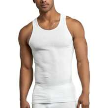 Men's Multi-Item Pack Of 100% Preshrunk White Cotton Lightweight A-Shirts Tank Top Undershirts - 6 Gói Trắng - Xem 3