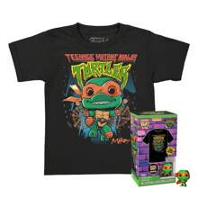 Funko Cartoon TMNT Printed Men's Crewneck T-Shirts And Pocket Pop Figure Toy - Multicolor - View 1