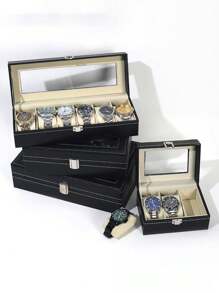 12格皮革手表盒,手表收納盒,腕表展示盒,多格手表收納盒,珠寶盒,配件盤,手鐲收納盒,手表收納容器,手表包裝,皮革收納盒,多功能收納盒 - 多色 - 查看 6