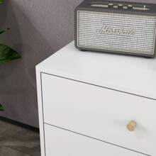 HOMCOM HOMCOM Commode 3 tiroirs Design scandinave Meuble de Rangement Chambre Blanc poignée piètement effilé Bois Massif de pin