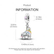 925 Sterling Silber Bunter Riemenscheibe Charme Anhänger Für Frauen Armband Halskette Diy Perlen Hänge Schmuck Party Geburtstagsgeschenk