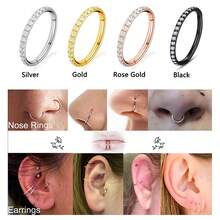 1 件钛金 CZ 镶镶环形耳环鼻软骨耳环耳钉 1.2 毫米黑色耳珠耳屏耳轮耳环 Rook 16G 铰链节段环金肚环、乳头环、鼻中隔环眉环唇环耳垂耳环细耳轮 6 毫米 8 毫米 10 毫米男女身体穿孔首饰情人节礼物 - 金色 - 查看 7