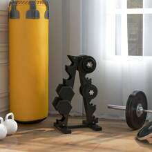SPORTNOW 5-Tier Dumbbell Rack, Dumbbell Storage Stand Holder, Steel Weight Tree For Home Gym - Black - View 1