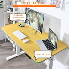48 Inches Electric Standing Adjustable Desk With Control Panel And USB Port - Tự nhiên - Xem 2