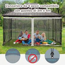 Outsunny Canopies, Gazebos, Pergolas & Accessories - Black - View 6