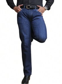 World JSM Silver Pantalon para Hombre de Mezclilla corte Regular Relajado Tela Rigida Mundo JSM Silver - azul real - Ver 3