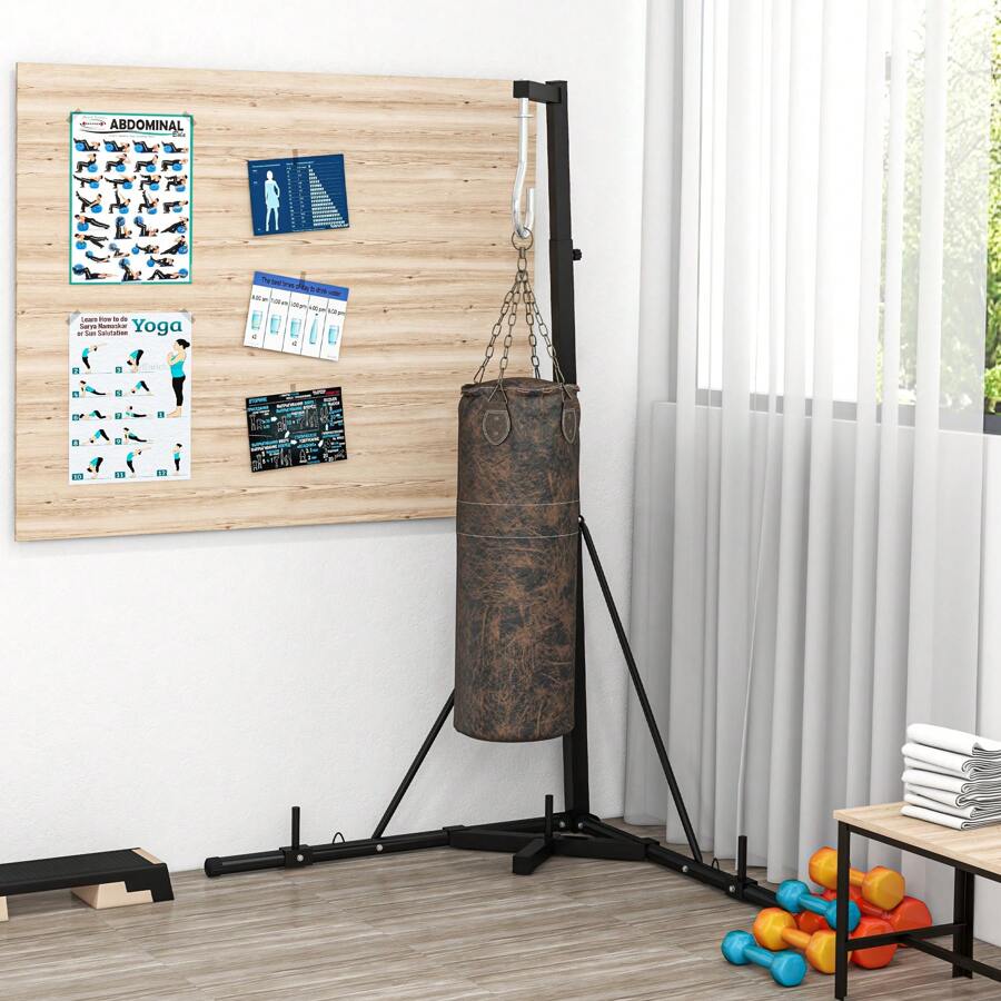 SPORTNOW Foldable Punch Bag Stand, Height Adjustable Heavy Bag And