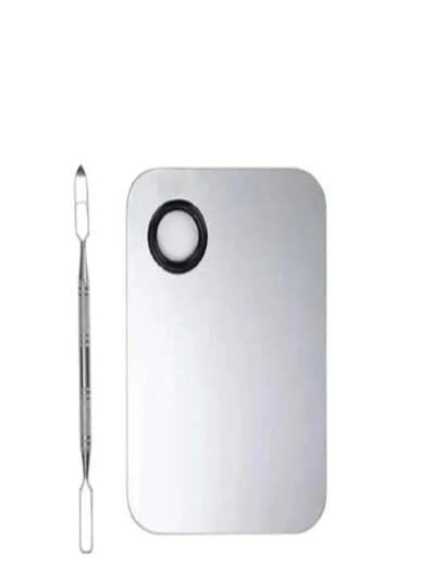 Kit Com 2, 1 Placa De Inox Quadrada & 1 Espátula Espalha Maquiagem LUX222-157-3-1