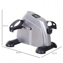 HOMCOM Mini Exercise Bike Portable Pedal Exerciser Arm Leg Cycle Gym Fitness LCD Display Adjustable Resistance - Silver - View 9