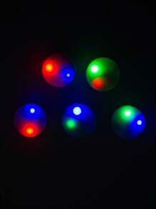 Kit Botão de Led Para Festa Copo Pisca Pisca Artesanato 10un - Multicolorido - Visão 4