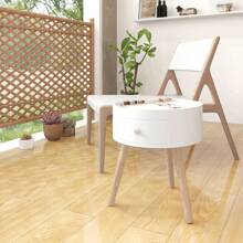 HOMCOM Tavolino da Salotto Moderno in Legno, Tavolino Rotondo con Cassetto, Tavolino da Caffè per Soggiorno e Camera, Bianco - Bianco - Visualizzare 1