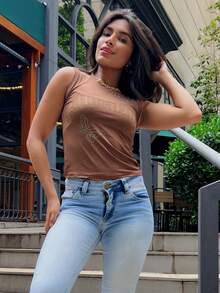 Women Tank Tops & Camis - 棕色 - 查看 3