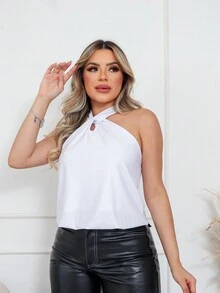 Women Sweater Vests - trắng - Xem 3