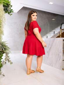 Vestido Ciganinha Diversas Cores Casual - Vermelho - Visão 4