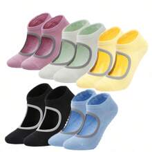 Calcetines De Yoga Danza Pilates Antiderrapantes 5 Pares - Amarillo - Ver 8