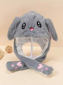 卡通貓設計毛茸茸帽子可愛 - 白色 - 查看 9