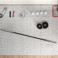 SPORTNOW Barbell Bar For 5cm Weight Plates, With Spring Clips, Home Gym Weight Lifting Bar, 210cm, 20kg - Black - View 8