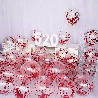 20个12英寸亮片透明乳胶气球，多种颜色可选，彩色纸气球，适用于浪漫婚礼、生日派对装饰