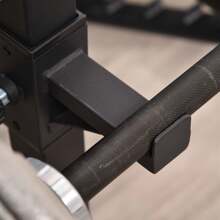 HOMCOM Heavy Duty Weights Bar Barbell Squat Stand Barbell Rack Spotter GYM Fitness Power Rack Holder Bench New - Black - View 9