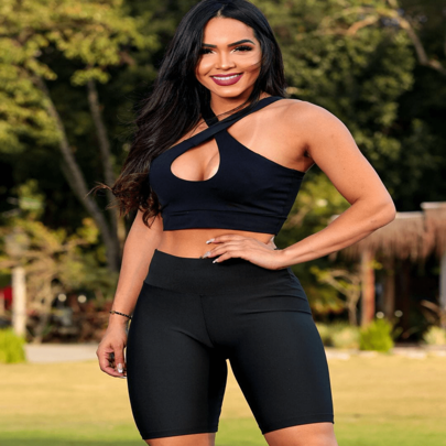 Bermuda Básica Feminina Fitness Ciclista Em Suplex